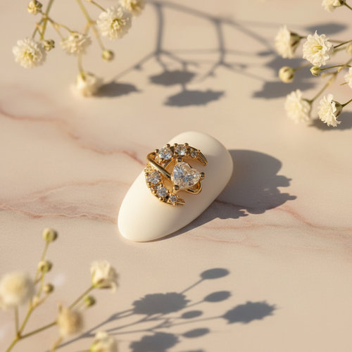Gold Swirl Diamond Charm